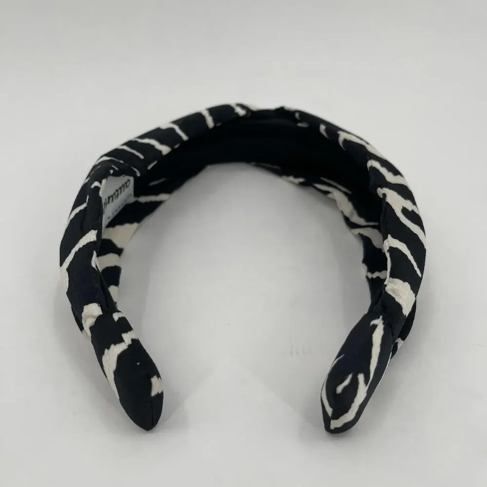 AUTUMN ADEIGBO Headband NEW Zebra Animal Print Black Hair Accessory Rare NWOT